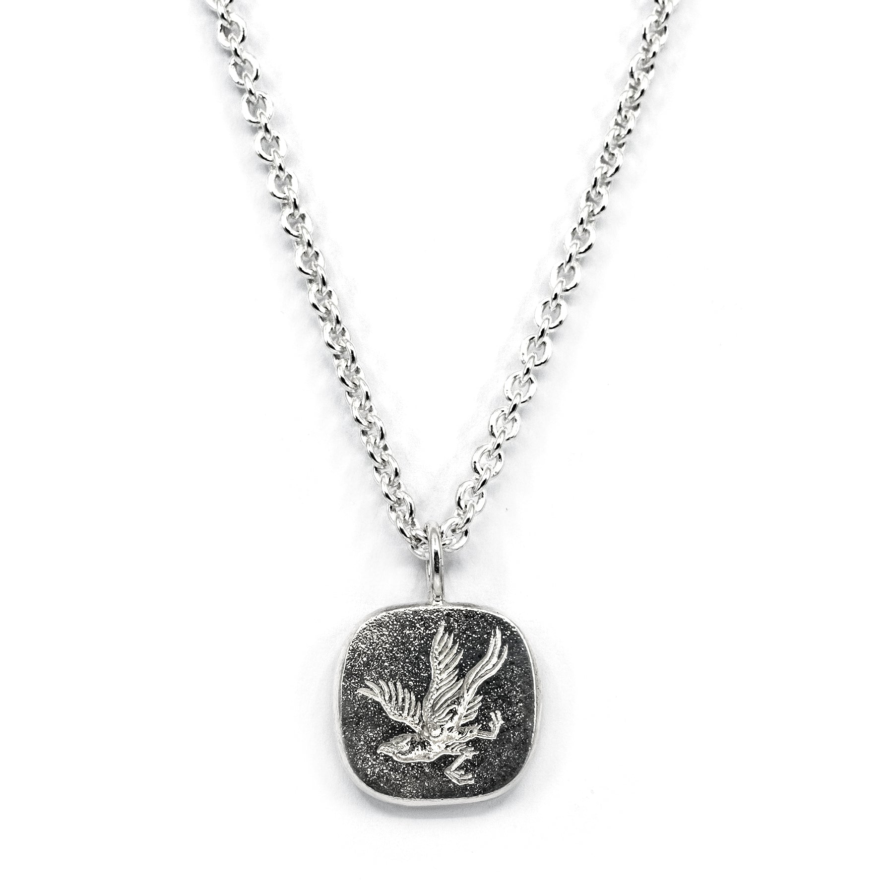 BLACK BIRD ENGRAVED PENDANT