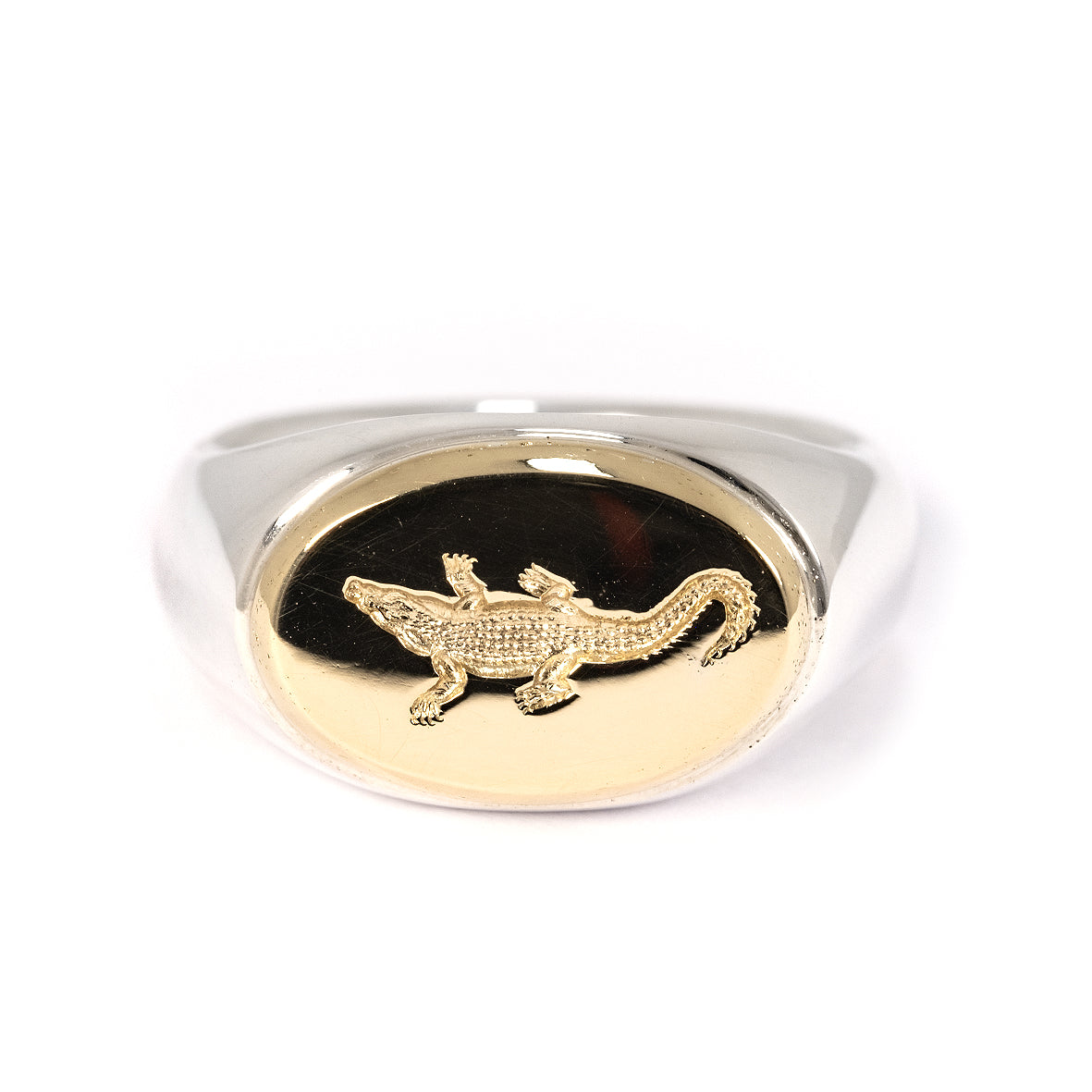 GOLD PLATE CROCODILE SIGNET