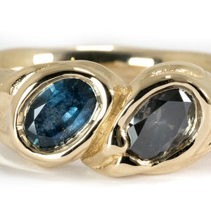 GOLD TOI ET MOI MONTANA SAPPHIRE WITH GREY DIAMOND