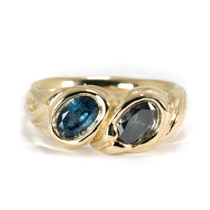 GOLD TOI ET MOI MONTANA SAPPHIRE WITH GREY DIAMOND