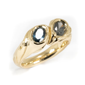 GOLD TOI ET MOI MONTANA SAPPHIRE WITH GREY DIAMOND