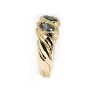 GOLD TOI ET MOI MONTANA SAPPHIRE WITH GREY DIAMOND