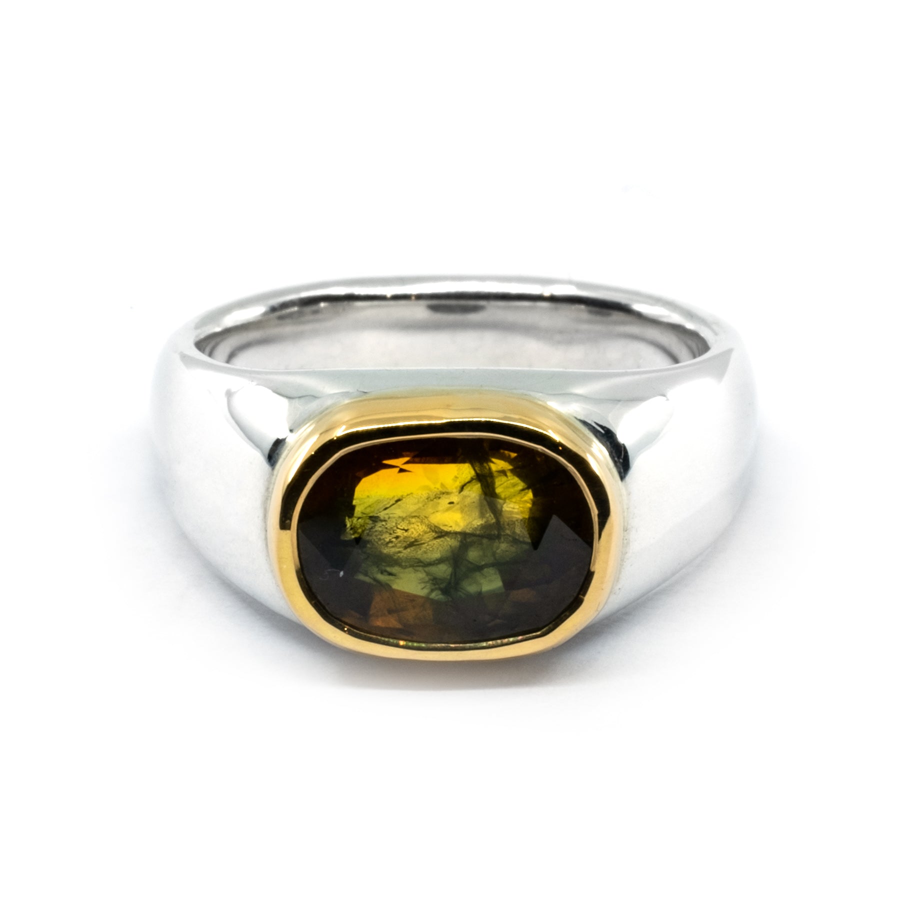 GOLD BEZEL TRI-COLOUR SAPPHIRE