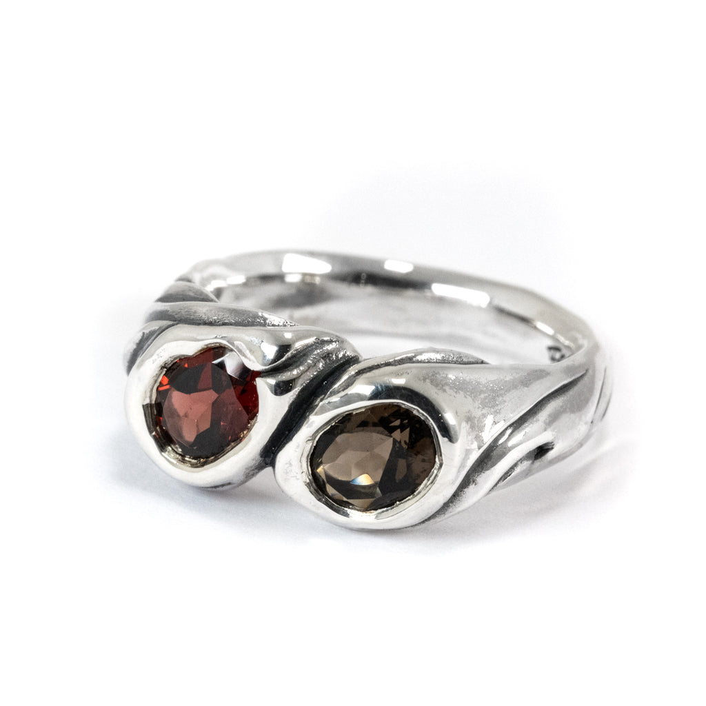 TOI ET MOI GARNET WITH SMOKEY QUARTZ