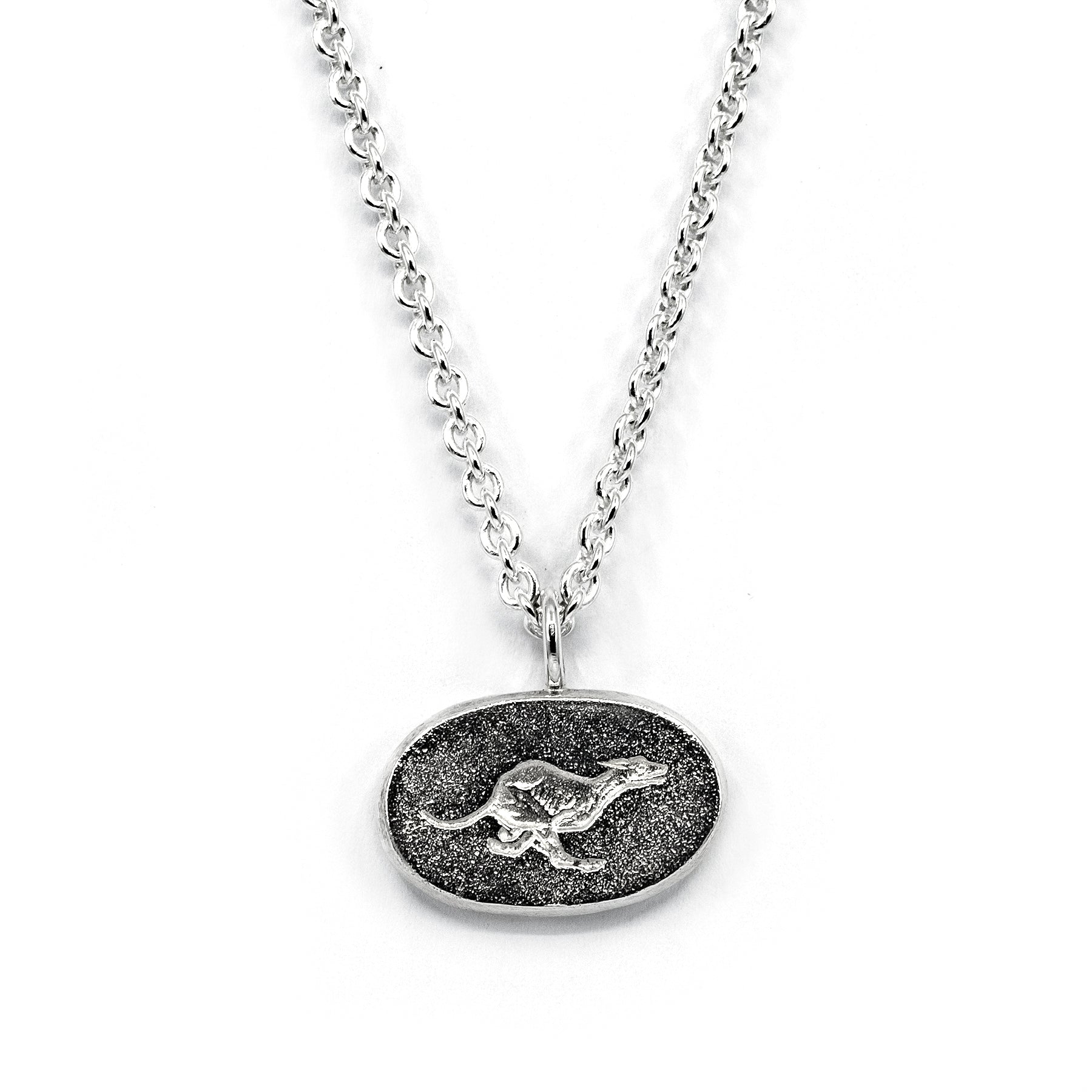 GREYHOUND ENGRAVED PENDANT