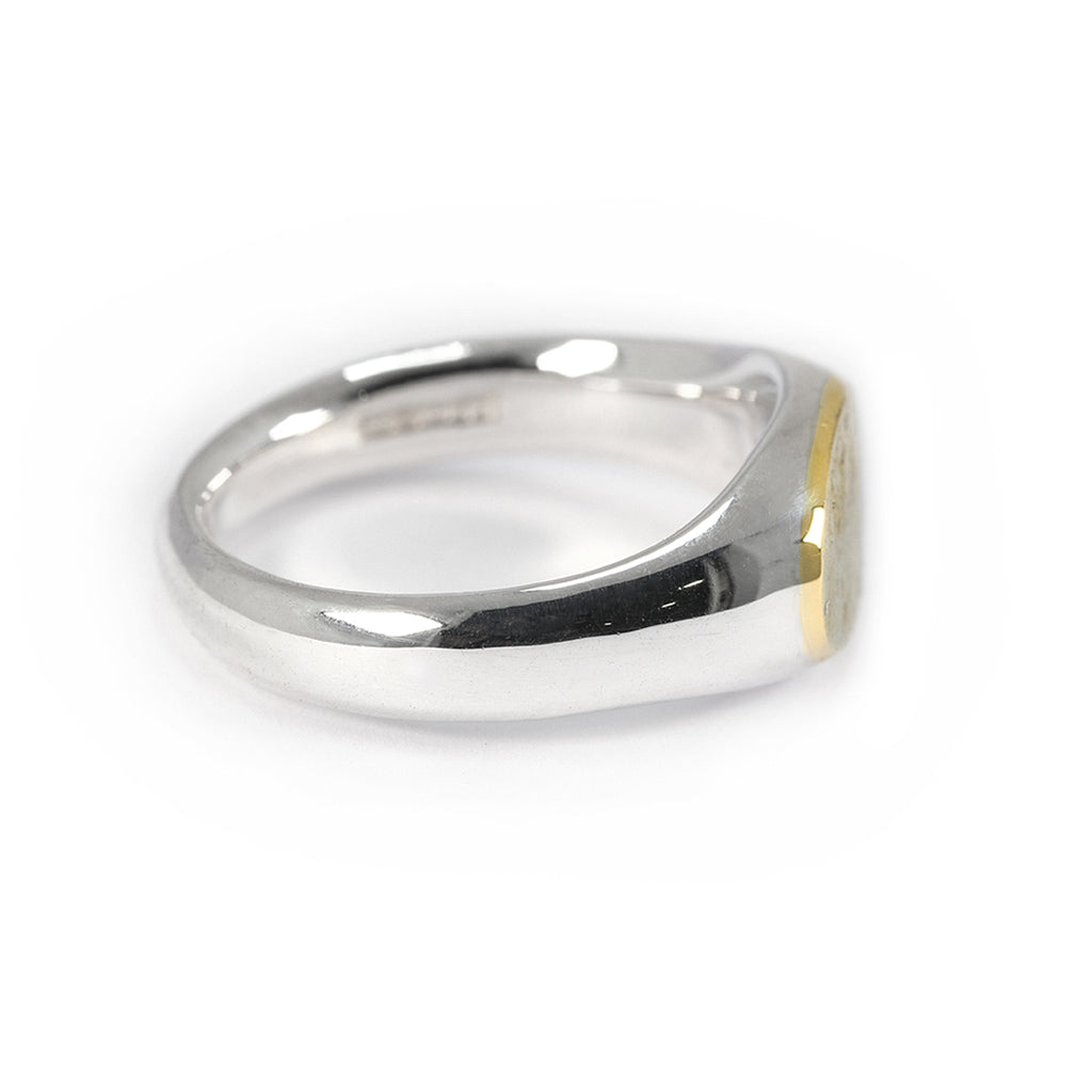 SMALL GOLD TOP LANDSCAPE OVAL SIGNET