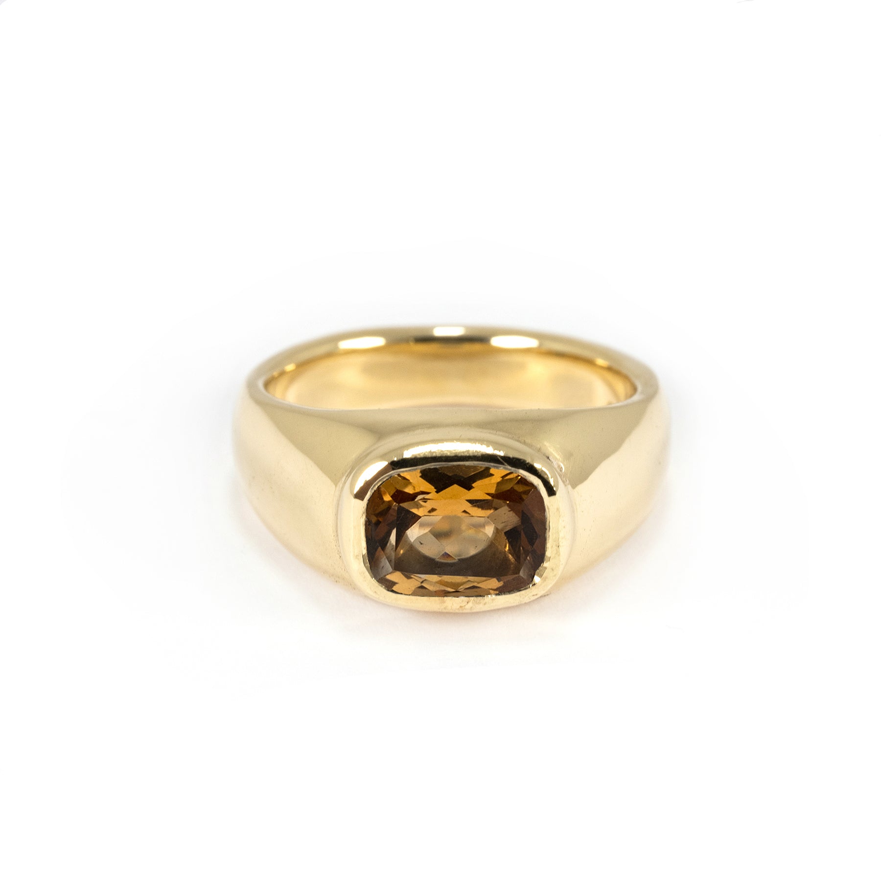 MINI FULL GOLD BEZEL CITRINE