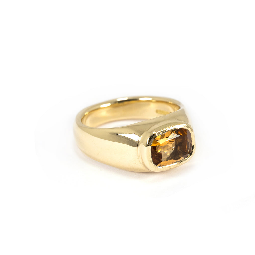 MINI FULL GOLD BEZEL CITRINE