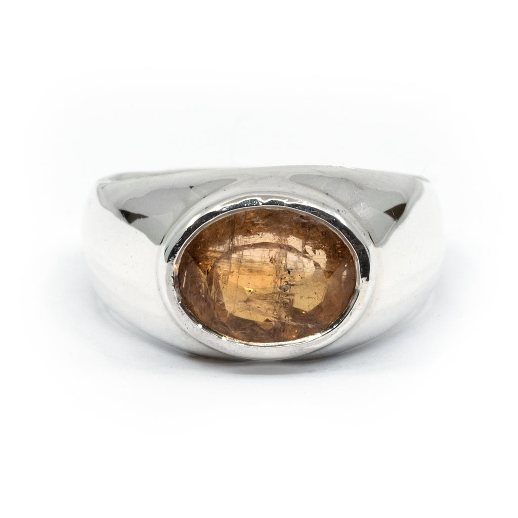 PEACH TOPAZ BEZEL RING