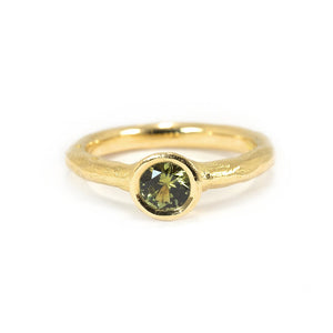 ROUND GREEN SAPPHIRE GOLD