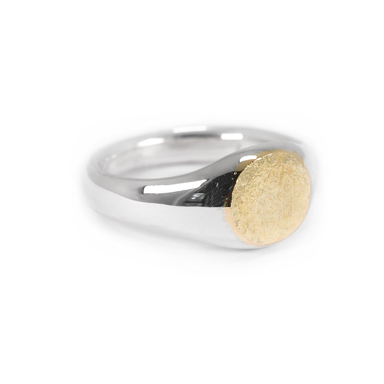 SMALL GOLD TOP ROUND SIGNET