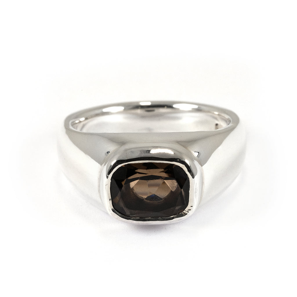 MINI SILVER BEZEL SMOKEY QUARTZ