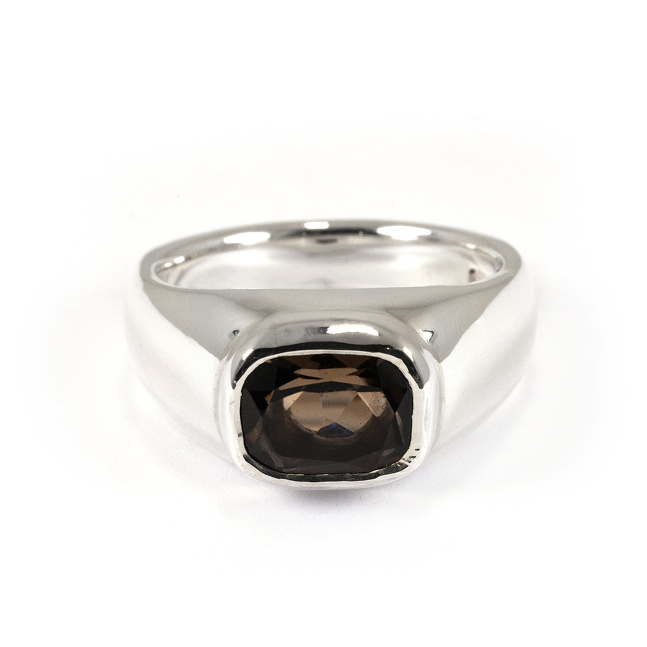 MINI SILVER BEZEL SMOKEY QUARTZ