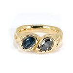 GOLD TOI ET MOI MONTANA SAPPHIRE WITH GREY DIAMOND