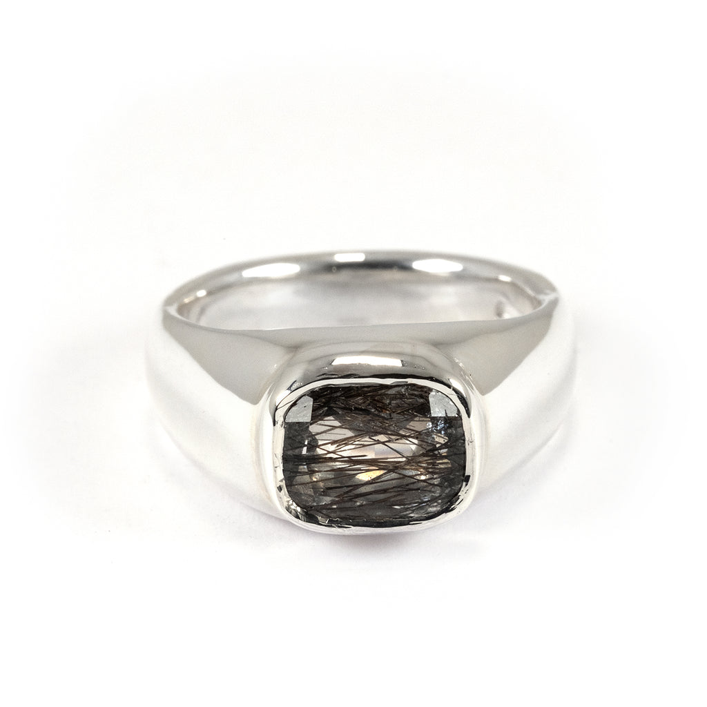 MINI SILVER BEZEL TOURMALATED QUARTZ