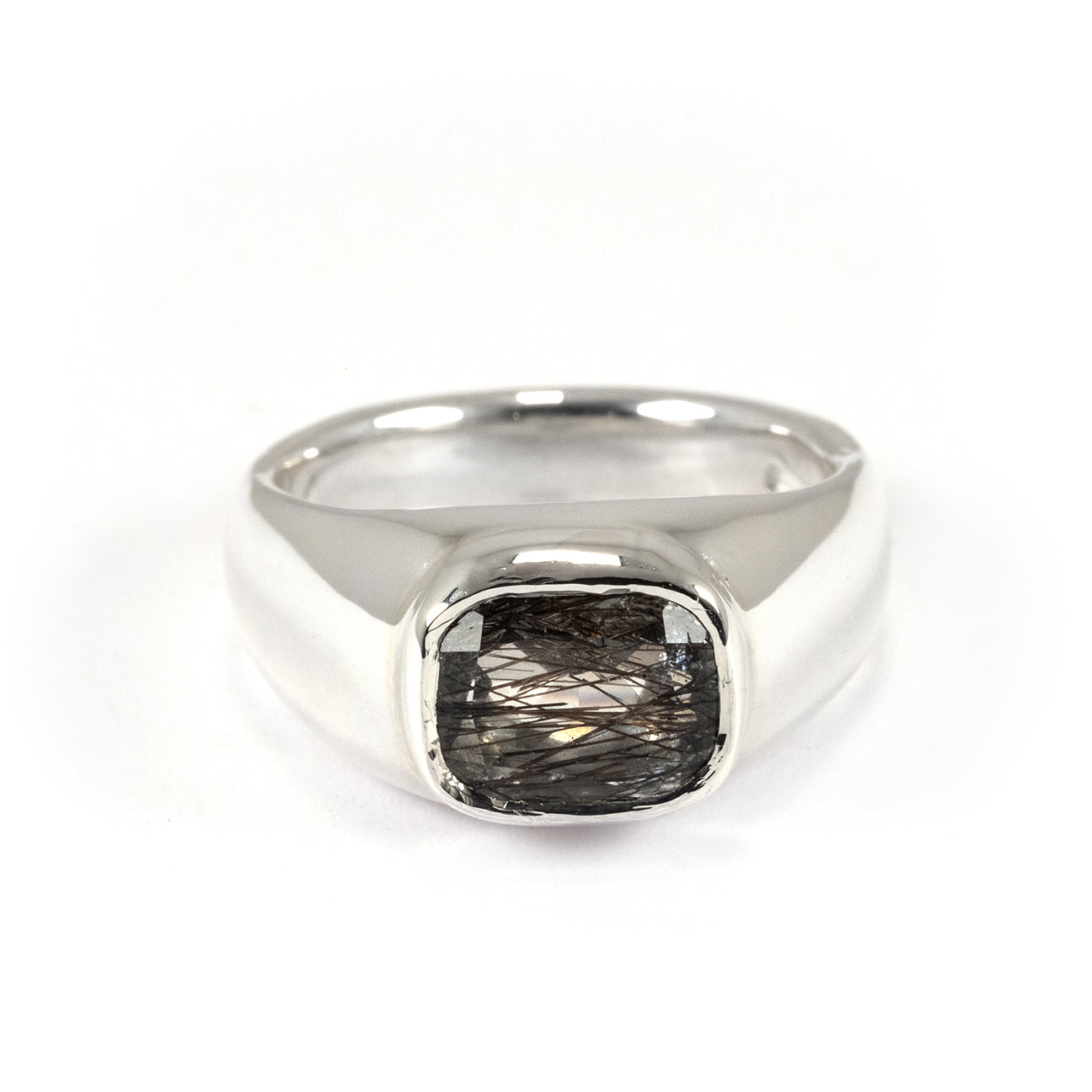 MINI SILVER BEZEL TOURMALATED QUARTZ