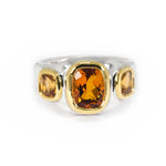 GOLD TRIPLE BEZEL CITRINE