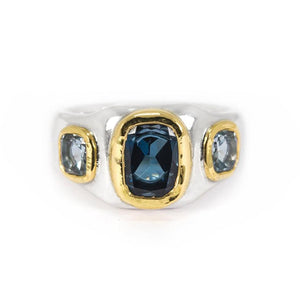 GOLD TRIPLE BEZEL TOPAZ