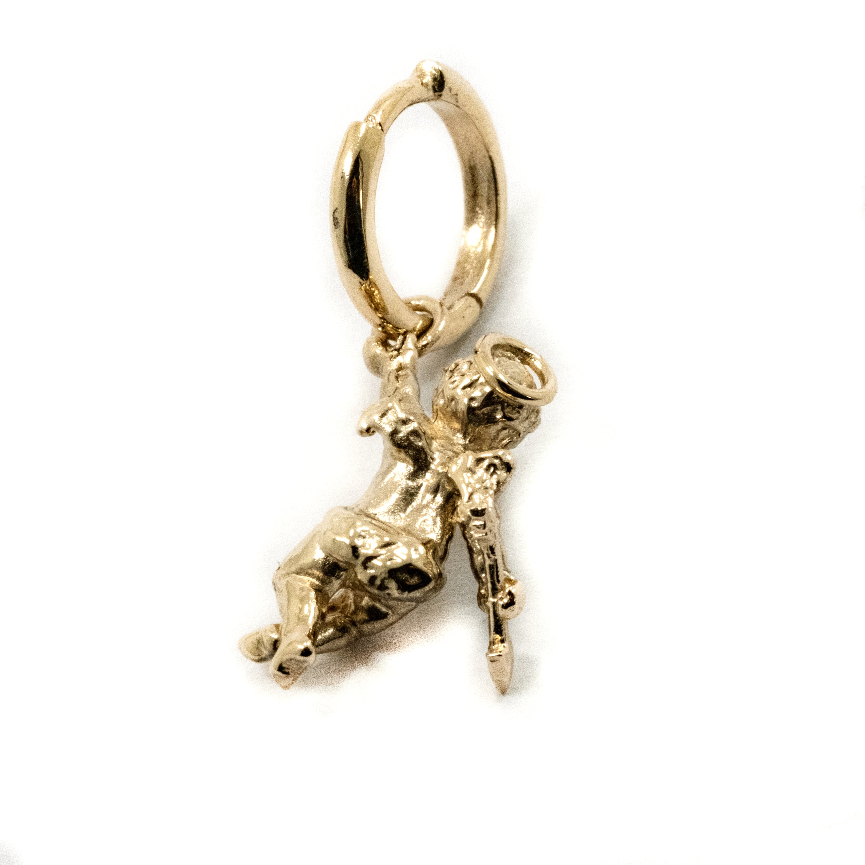 ANGEL CHERUB HOOP EARRING GOLD