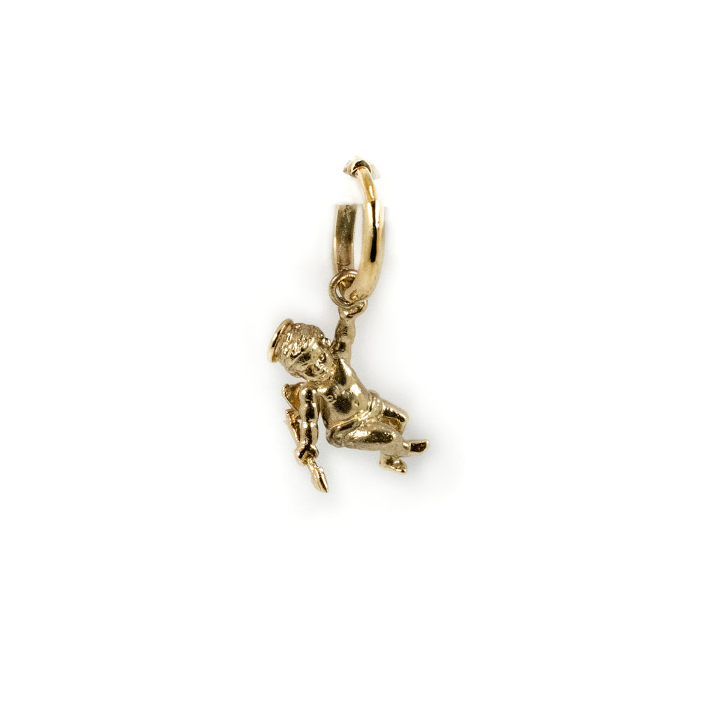 ANGEL CHERUB HOOP EARRING GOLD