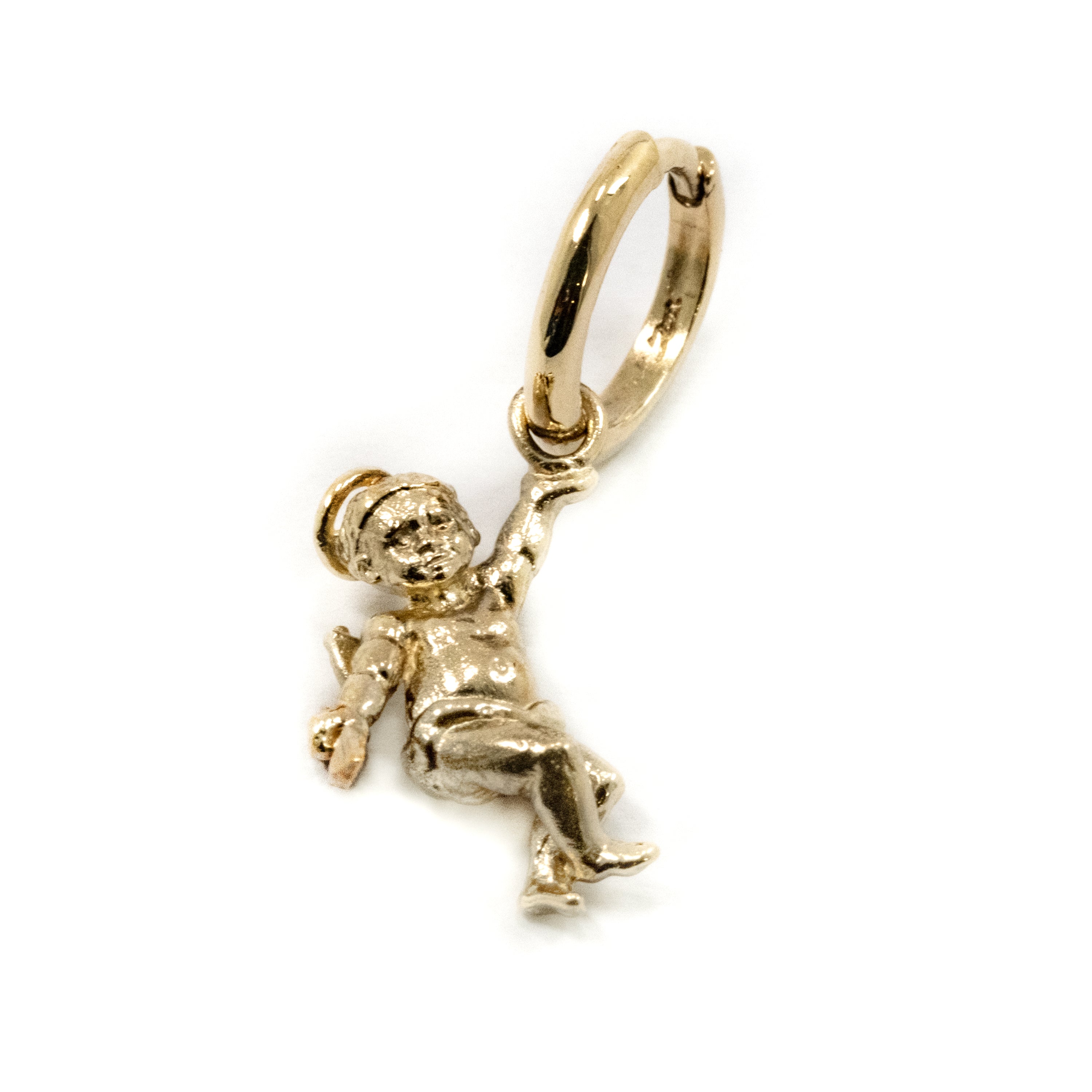 ANGEL CHERUB HOOP EARRING GOLD