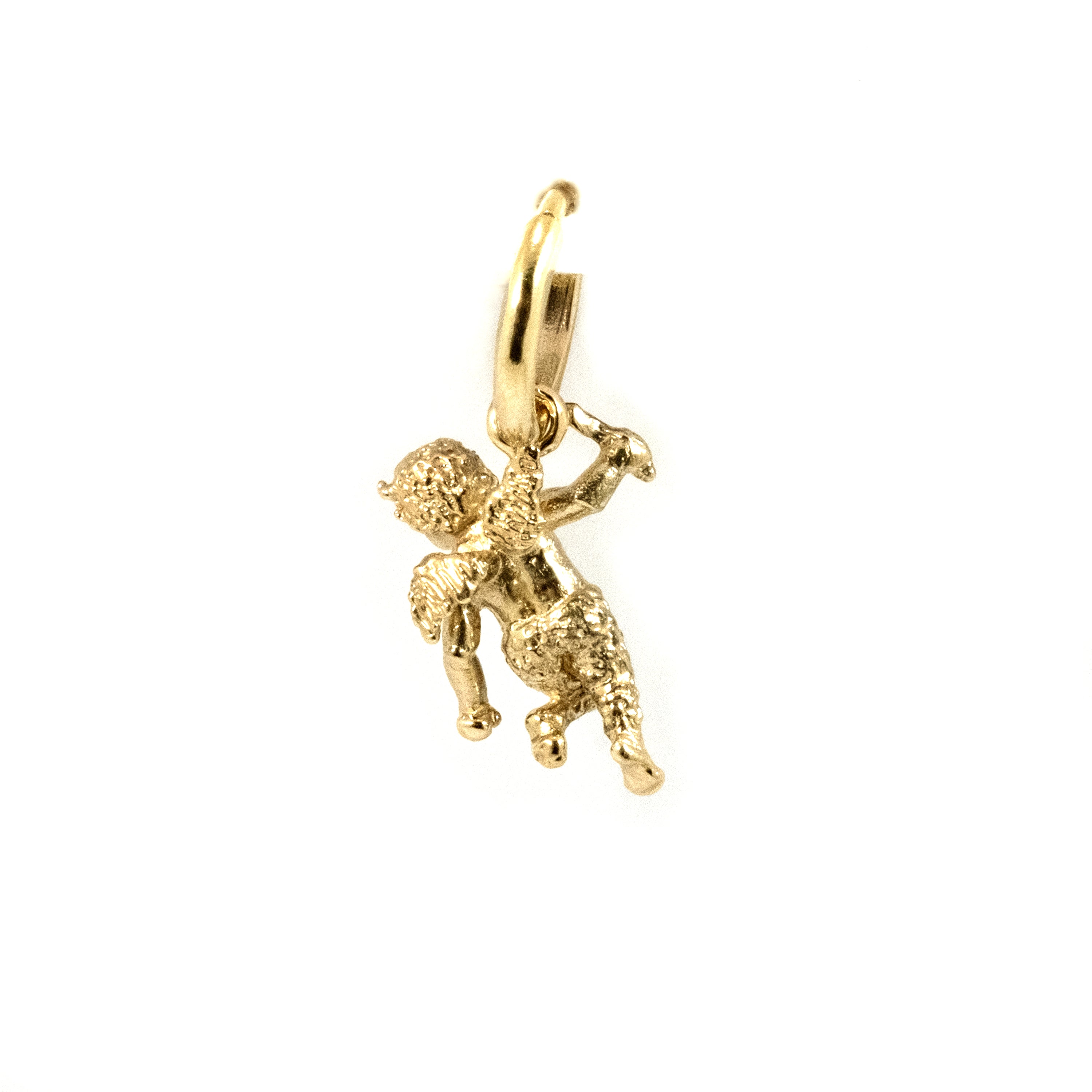 DEVIL CHERUB HOOP EARRING GOLD