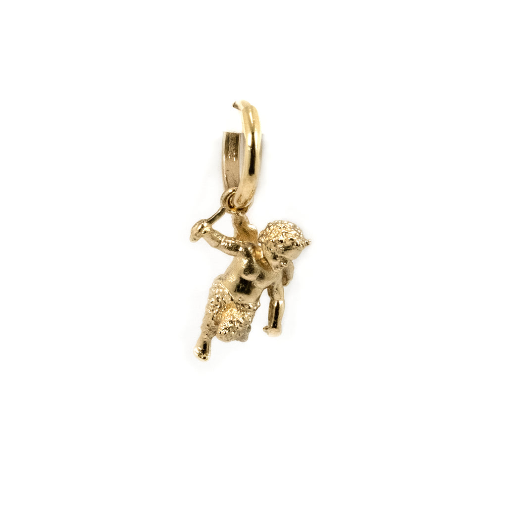DEVIL CHERUB HOOP EARRING GOLD