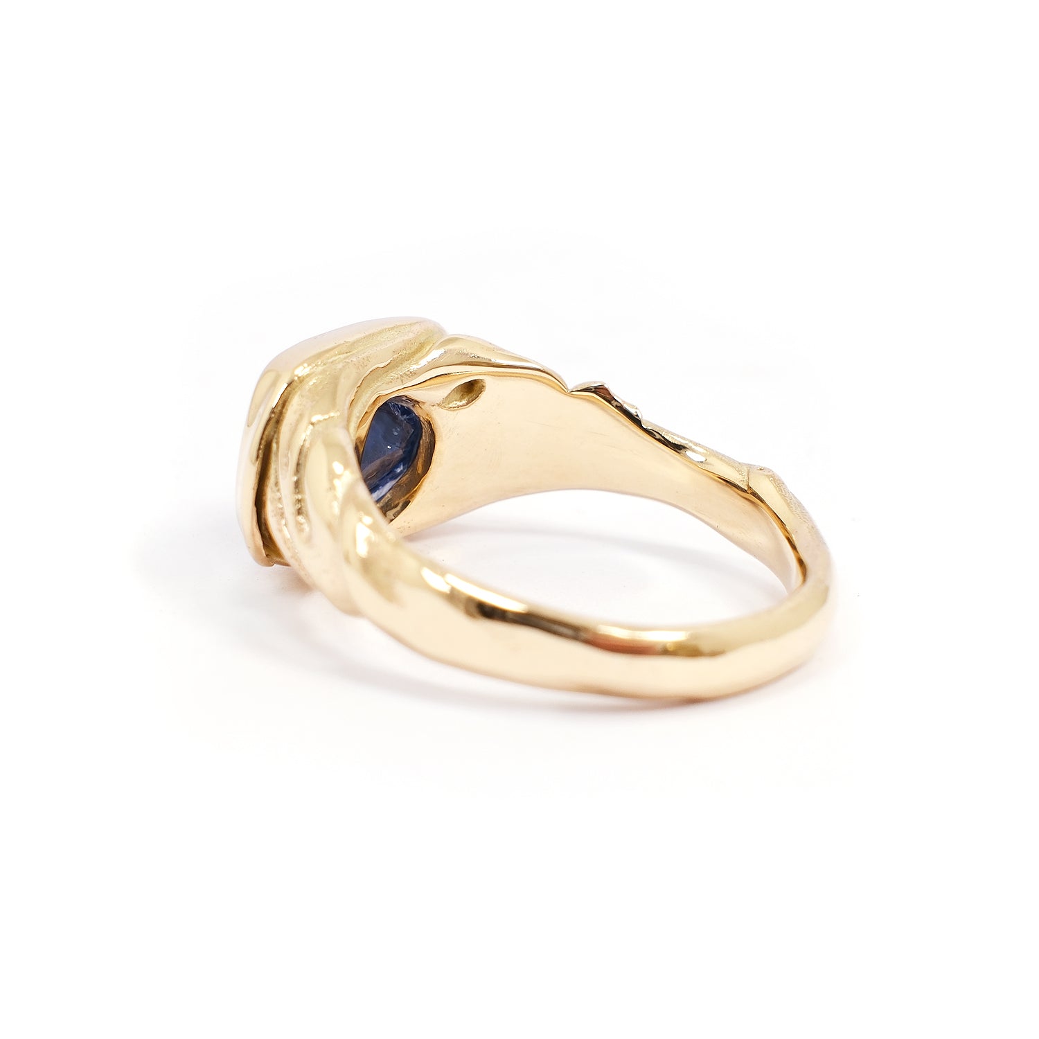 BI-COLOUR INCLUDED BLUE SAPPHIRE SILK RING #033