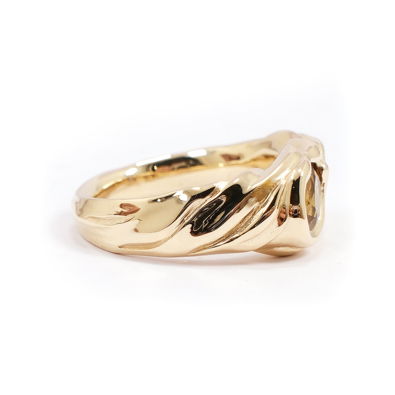 YELLOW & PURPLE INCLUDED SAPPHIRE TWIN SILK RING #032