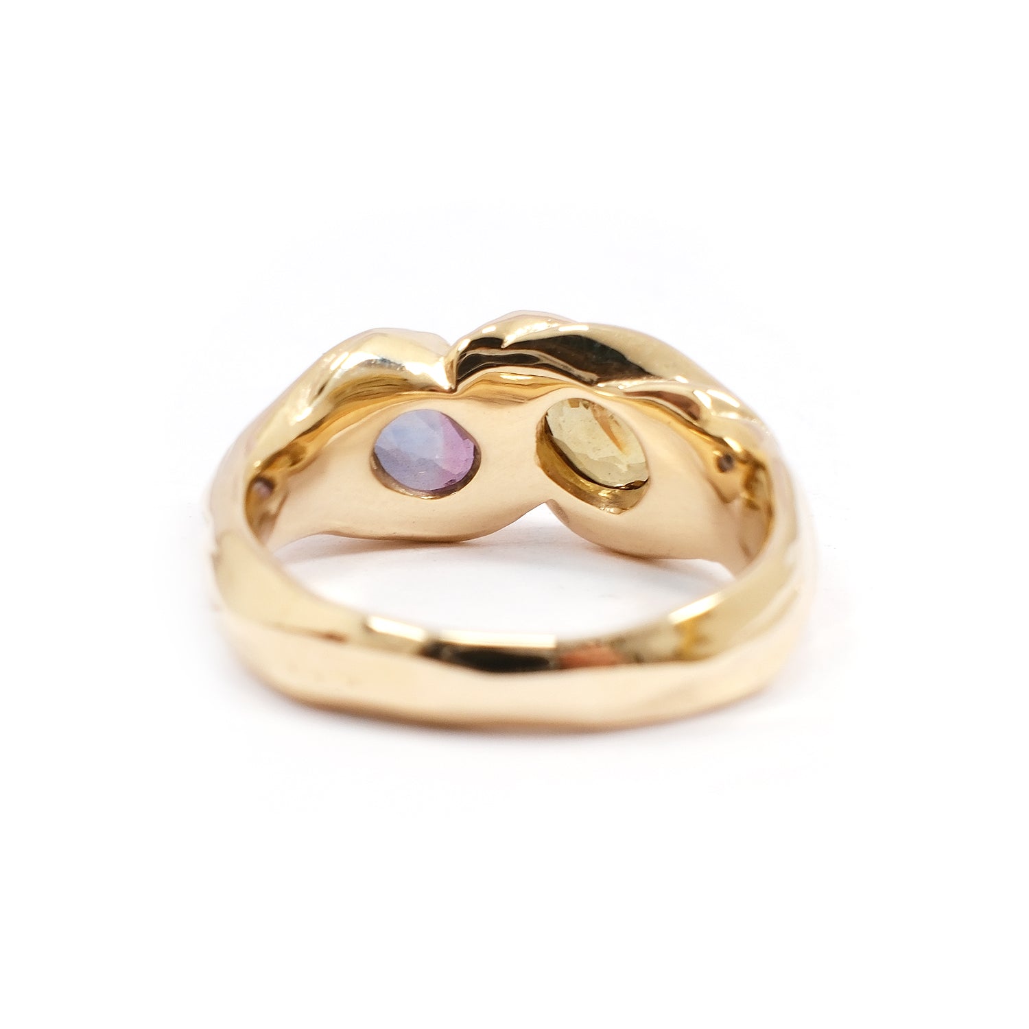 YELLOW & PURPLE INCLUDED SAPPHIRE TWIN SILK RING #032