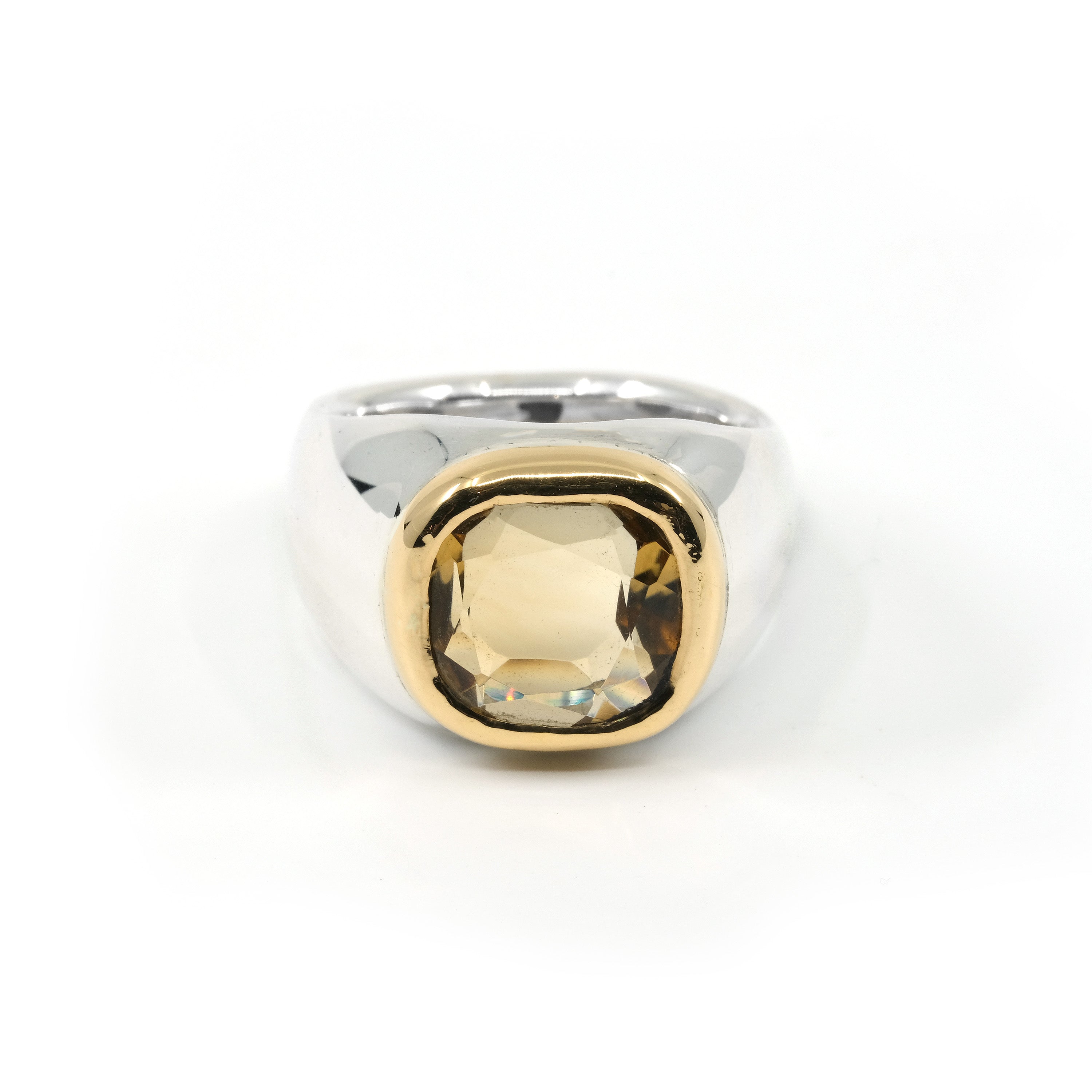 SMALL GOLD BEZEL CITRINE