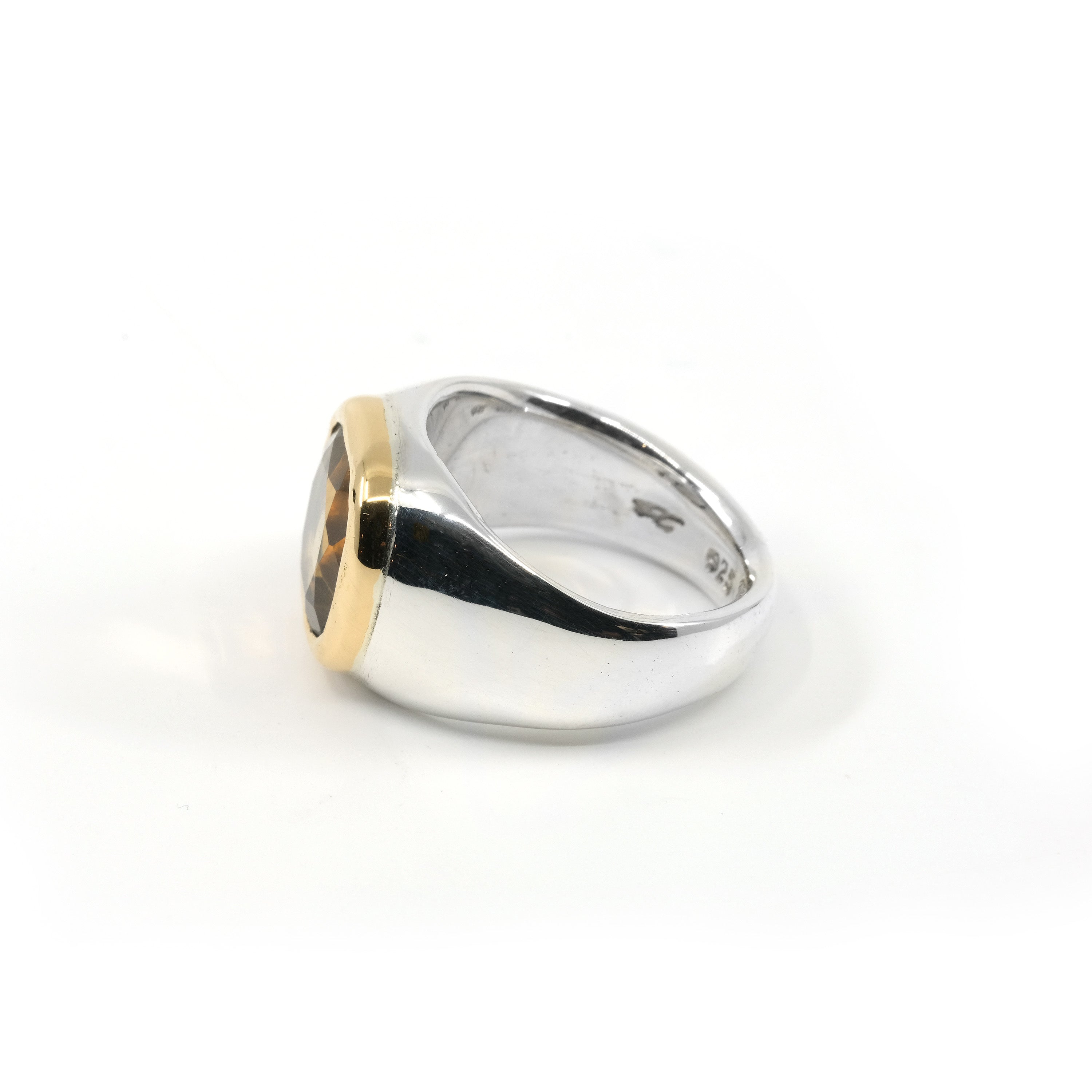SMALL GOLD BEZEL CITRINE