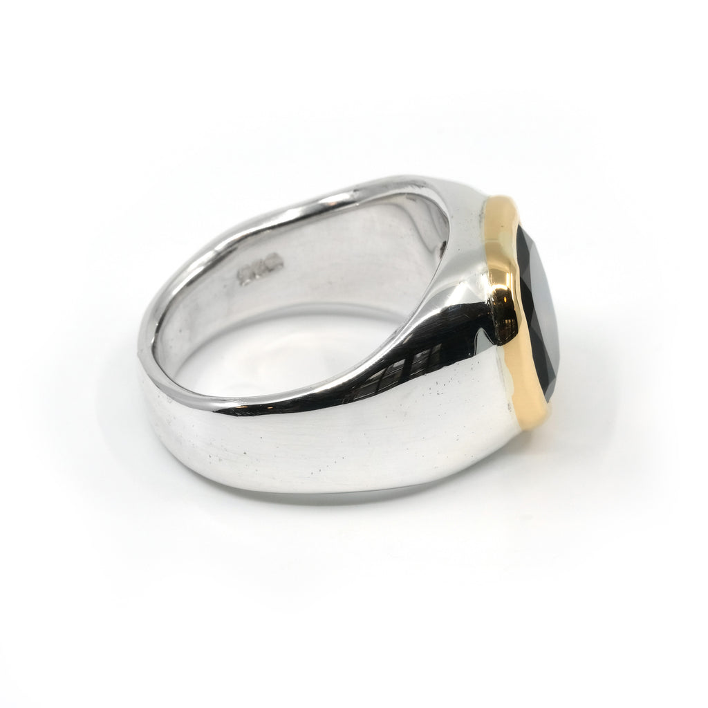 GOLD BEZEL SMOKEY QUARTZ