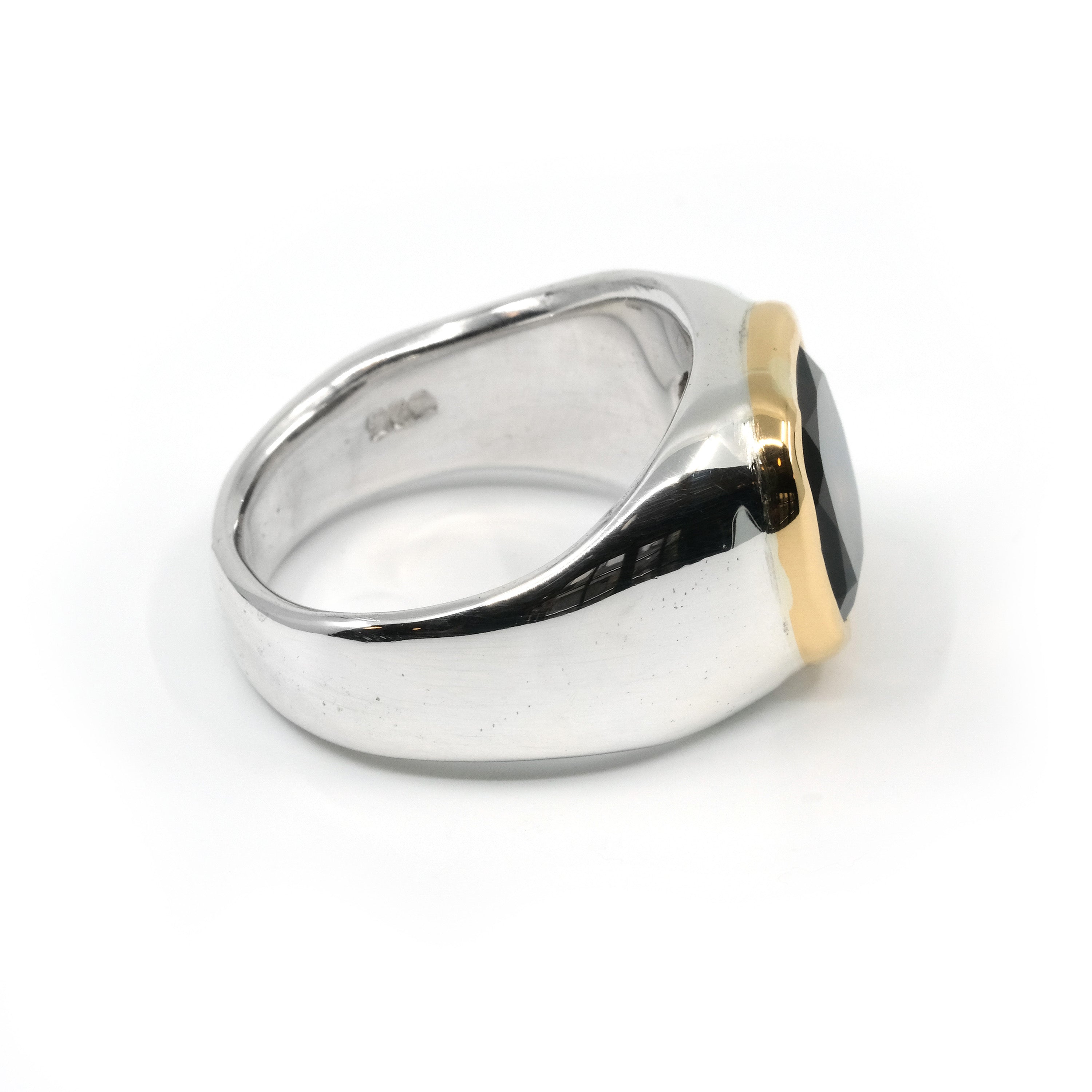 GOLD BEZEL SMOKEY QUARTZ