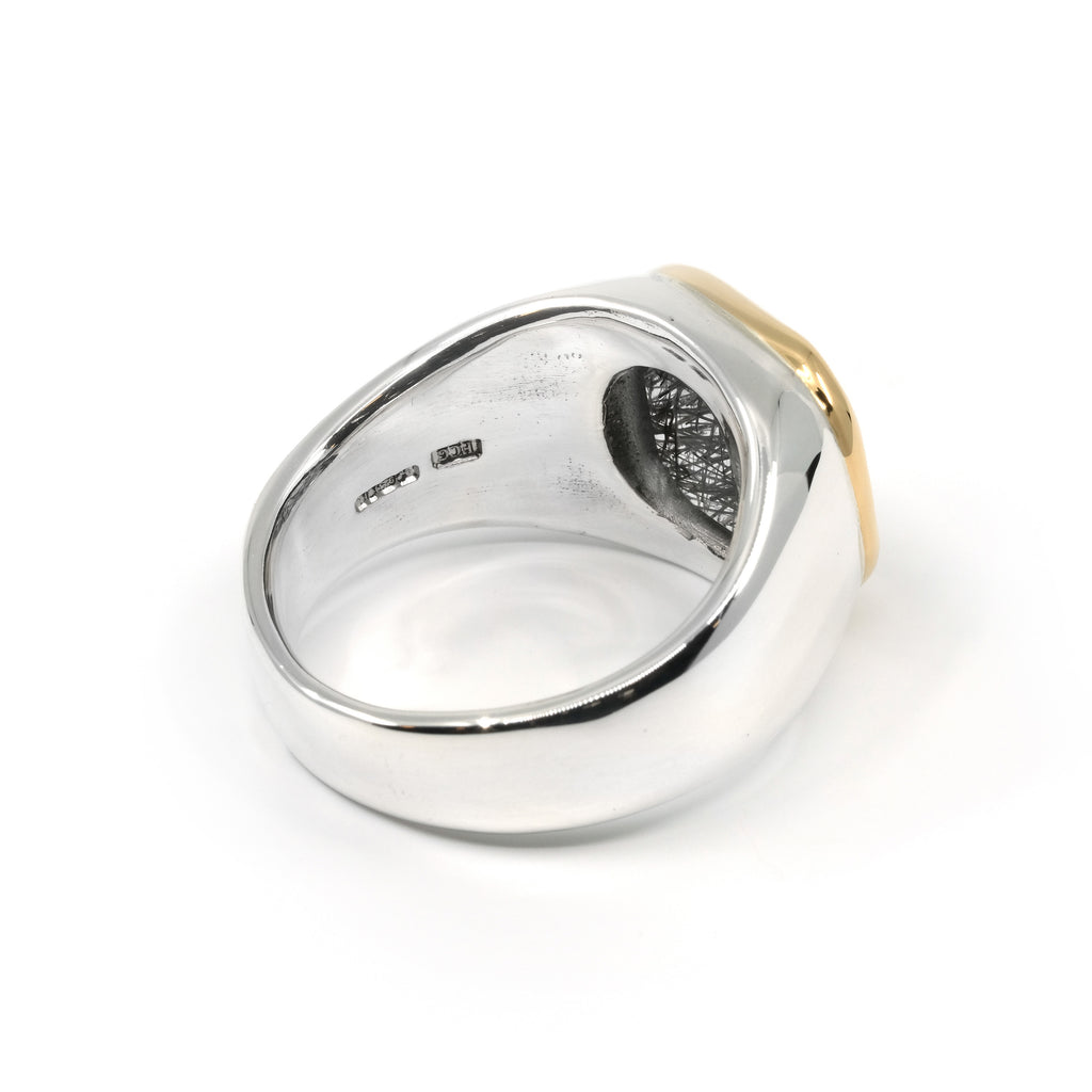 GOLD BEZEL TOURMALATED QUARTZ