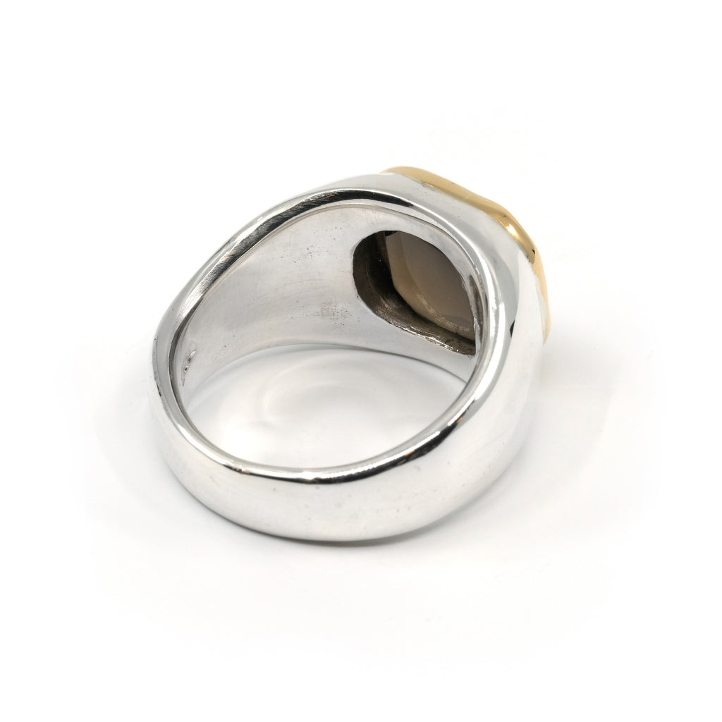 GOLD BEZEL SMOKEY QUARTZ