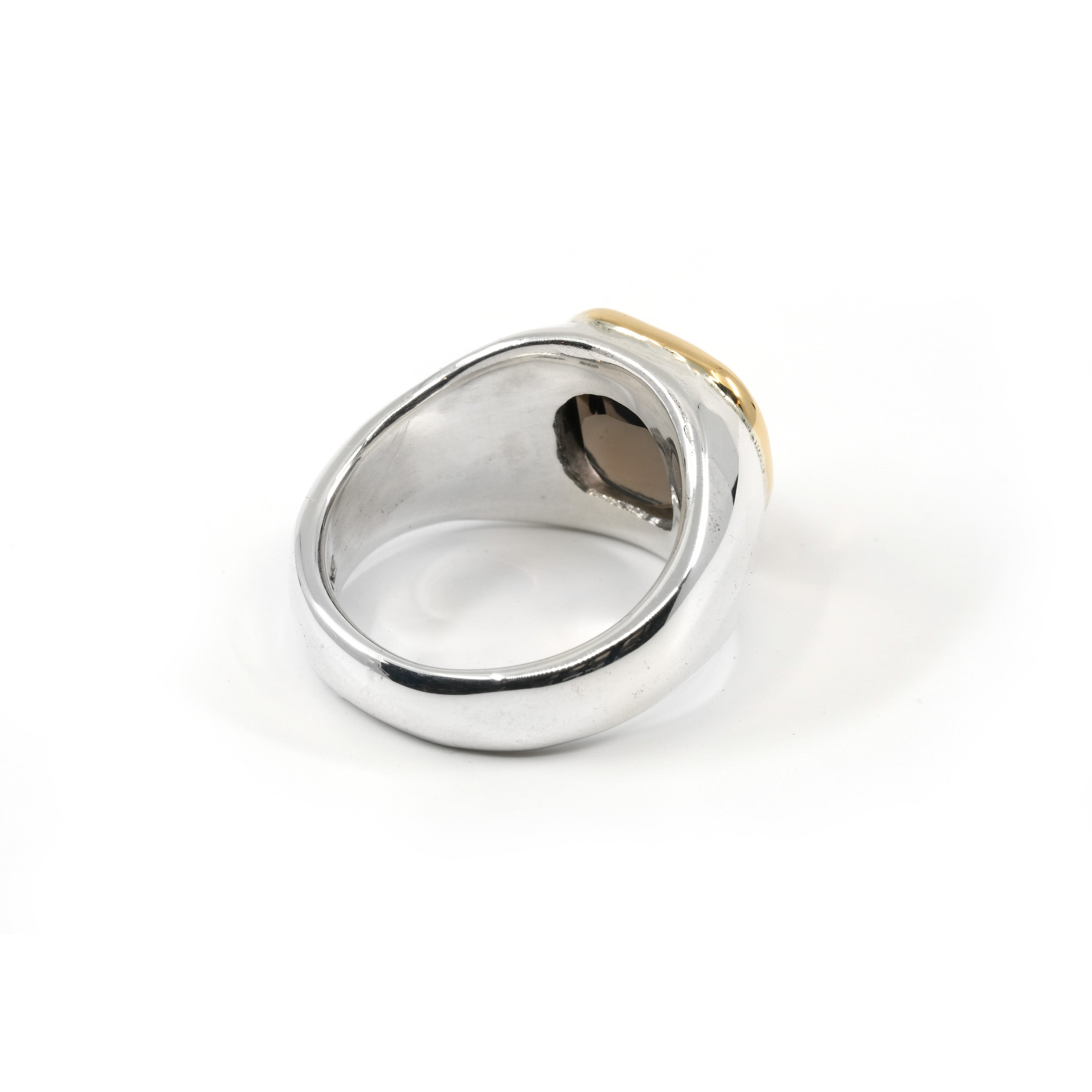 SMALL GOLD BEZEL SMOKEY QUARTZ